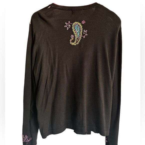EUC - Just B Women’s Paisley Button Up Cardigan Sweater - Size XL - Picture 3 of 10